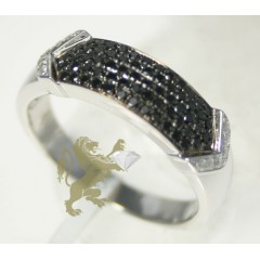0.60ct Mens 14k Gold Round Cut Black Diamond Band