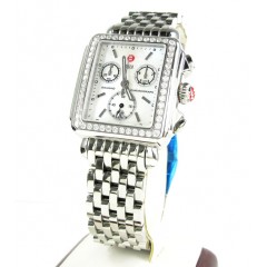 Ladies Michele Deco Day Diamond White Stainless Steel Watch 1.08ct