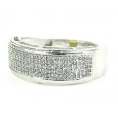 Mens 10k White Gold Diamond Wedding Band 0.40ct