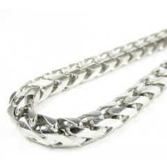 10k White Gold Solid Franco Link Bracelet 8.75 Inches 5.25mm