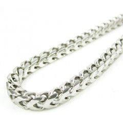 10k White Gold Solid Franco Link Bracelet 8.50 Inches 3.65mm