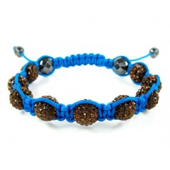 Sun Set Brown Rhinestone Macramé Faceted Bead Rope Bracelet 9.00ct