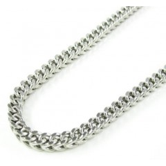 10k White Gold Franco Hollow Link Chain 26-36 Inch 3.75mm 
