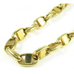 925 Yellow Sterling Silver Anchor Link Chain 24 Inch 10.5mm