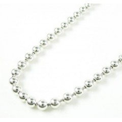 925 White Sterling Silver Ball Link Chain 24 Inch 3mm