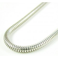 925 White Sterling Silver Snake Link Chain 30 Inch 3.2mm