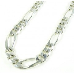 925 Sterling Silver Figaro Link Chain 30 Inch 7.40mm
