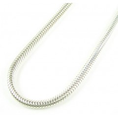 925 White Sterling Silver Snake Link Chain 30 Inch 3.25mm