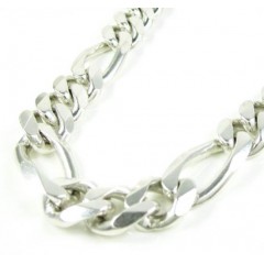 925 Sterling Silver Figaro Link Chain 30 Inch 10.50mm