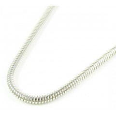 925 White Sterling Silver Snake Link Chain 24 Inch 2.40mm