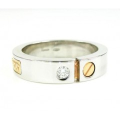 Baraka 18k Rose & White Gold Diamond Wedding Band 0.08ct