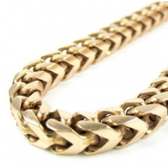 14k Rose Gold Solid Franco Link Chain 32 Inch 6.35mm