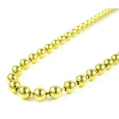 14k Yellow Gold Smooth Ball Link Chain 24 Inch 4mm