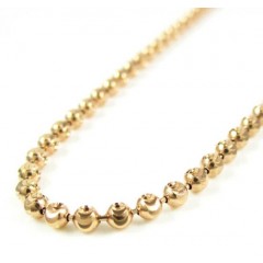 14k Rose Gold Diamond Cut Ball Link Chain 16-20 Inch 2.5mm