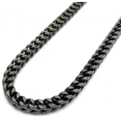 10k Black Gold Franco Link Chain 24-30 Inch 3.50mm