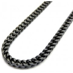 10k Black Gold Franco Link Chain 26-30 Inch 3.50mm