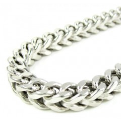 10k White Gold Franco Link Chain 26-36 Inch 6.5mm