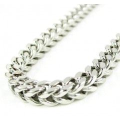 10k White Gold Smooth Cut Franco Link Chain 26-36 Inch 4.25mm