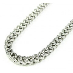 10k White Gold Diamond Cut Franco Link Chain 20-30 Inch 3.7mm
