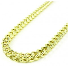 10k Yellow Gold Smooth Cut Franco Link Chain 18-26
