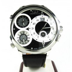 Curtis & Co White Stainless Steel Mens Watch 4 Time Zone 