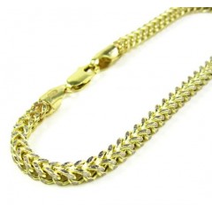10k Yellow Gold Diamond Cut Franco Bracelet 8 Inch 3.4mm 