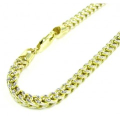 10k Yellow Gold Diamond Cut Franco Bracelet 9 Inch 4.1mm