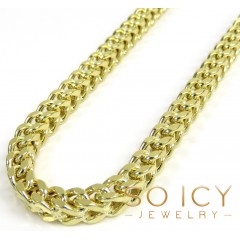 14k Yellow Gold Smooth Cut Franco Link Chain 20-26 Inch 5.50mm