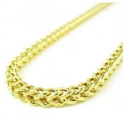 14k Yellow Gold Smooth Cut Franco Link Chain 22-34 Inch 3mm