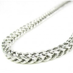 14k White Gold Smooth Cut Franco Link Chain 22-36 Inch 4.25mm