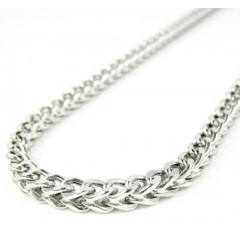 14k White Gold Smooth Cut Franco Link Chain 22-36 Inch 3.75mm
