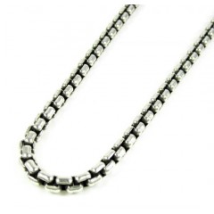 925 Sterling Silver Box Link Chain 30 Inch 4mm