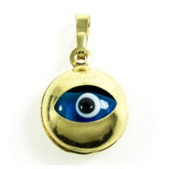 14k Yellow Gold Blue Evil Eye Charm