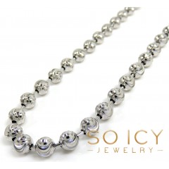 925 White Sterling Silver Moon Cut Bead Chain 18-30