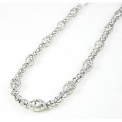 925 White Sterling Silver Diamond Cut Bead Chain 22 Inch 5mm