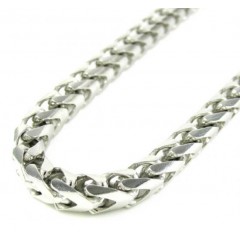 10k White Gold Franco Link Chain 30-40 Inch 5.3mm