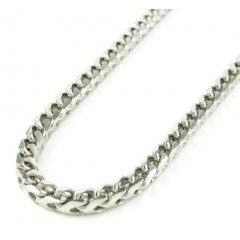10k White Gold Franco Link Chain 18-30 Inch 3.65mm