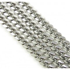 10k White Gold Miami Link Chain 22-26 Inch 5.40mm