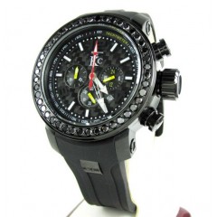 Techno Com Kc Black Diamond Carbon Fiber Watch 3.50ct