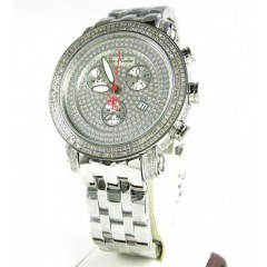 Mens Joe Rodeo White Stainless Steel Diamond Classic Watch 3.50ct Jcl50