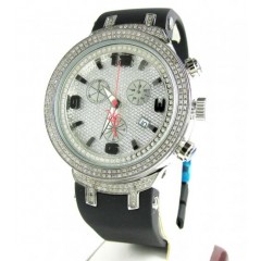 Mens Joe Rodeo White Stainless Steel Diamond Master Watch 2.20ct Jjm88