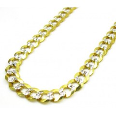 10k Yellow Gold Solid Diamond Cut Cuban Chain 18-40 Inch 5.7mm