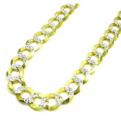 10k Yellow Gold Diamond Cut Cuban Chain 20-30 Inch 8.5mm