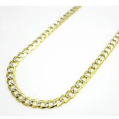 10k Yellow Gold Diamond Cut Cuban Skinny Chain 16-36 Inch 2.6mm