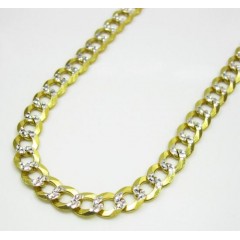 10k Yellow Gold Diamond Cut Cuban Chain 18-26