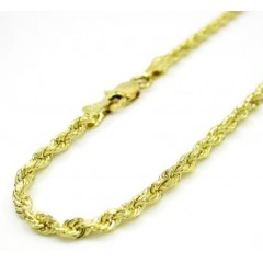 10k Yellow Gold Solid Rope Bracelet 8 Inch 2.25mm