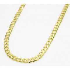 10k Yellow Gold Skinny Cuban Chain 16-26 Inch 2.5mm