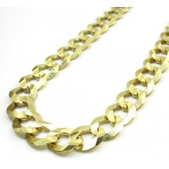 10k Yellow Gold Thick Cuban Chain 18-40 Inch 10mm