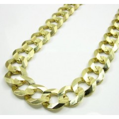 10k Yellow Gold Thick Cuban Chain 26-36 Inch 12.5mm