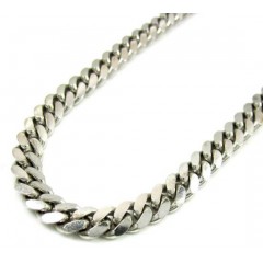 10k White Gold Solid Miami Bracelet 8.50 Inch 5mm 